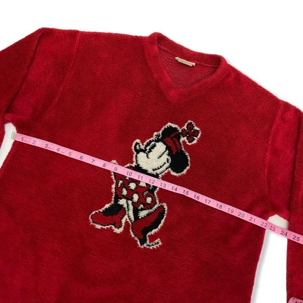 Vintage Walt Disney World Minnie Mouse Plush Pullover Sweater - Image 7