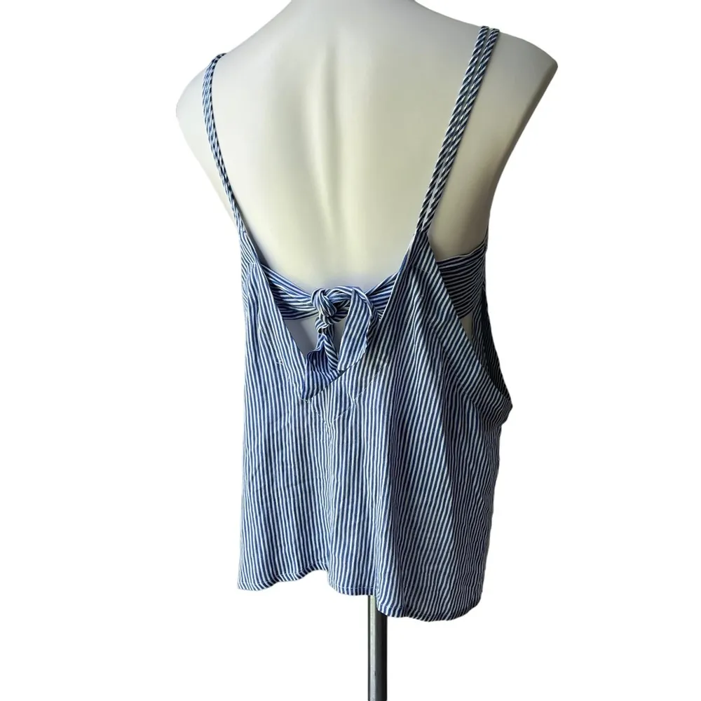 NWT, Lulu’s Adrift Navy Blue and White Striped Tank Top, Sz S - Image 4