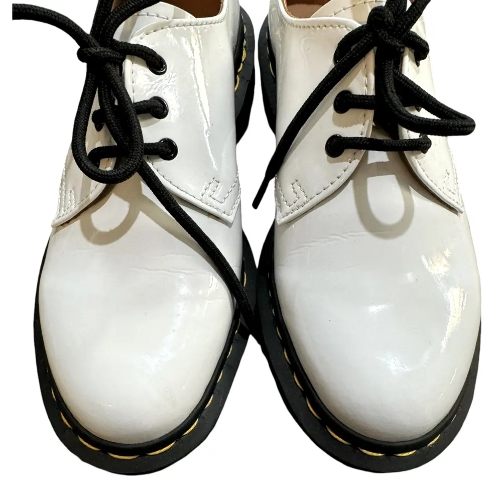 *IR* DR. MARTENS 1461 Patent Leather Oxfords EU 37/US 6 White $160 Retail - Image 4