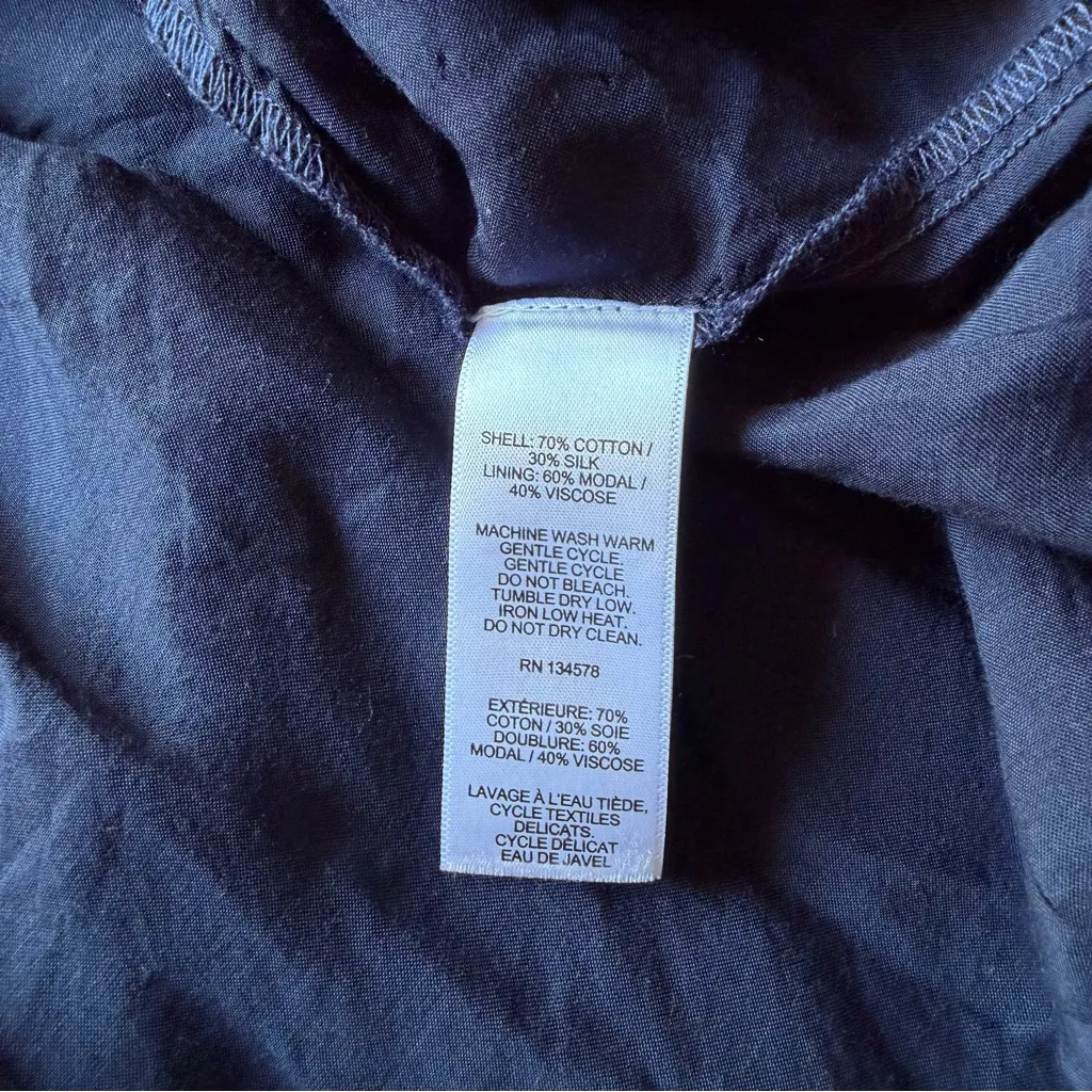 Vineyard Vines Fenwick Navy Smocked Puff Sleeve Midi Dress Milkmaid Cottagecore - Image 6