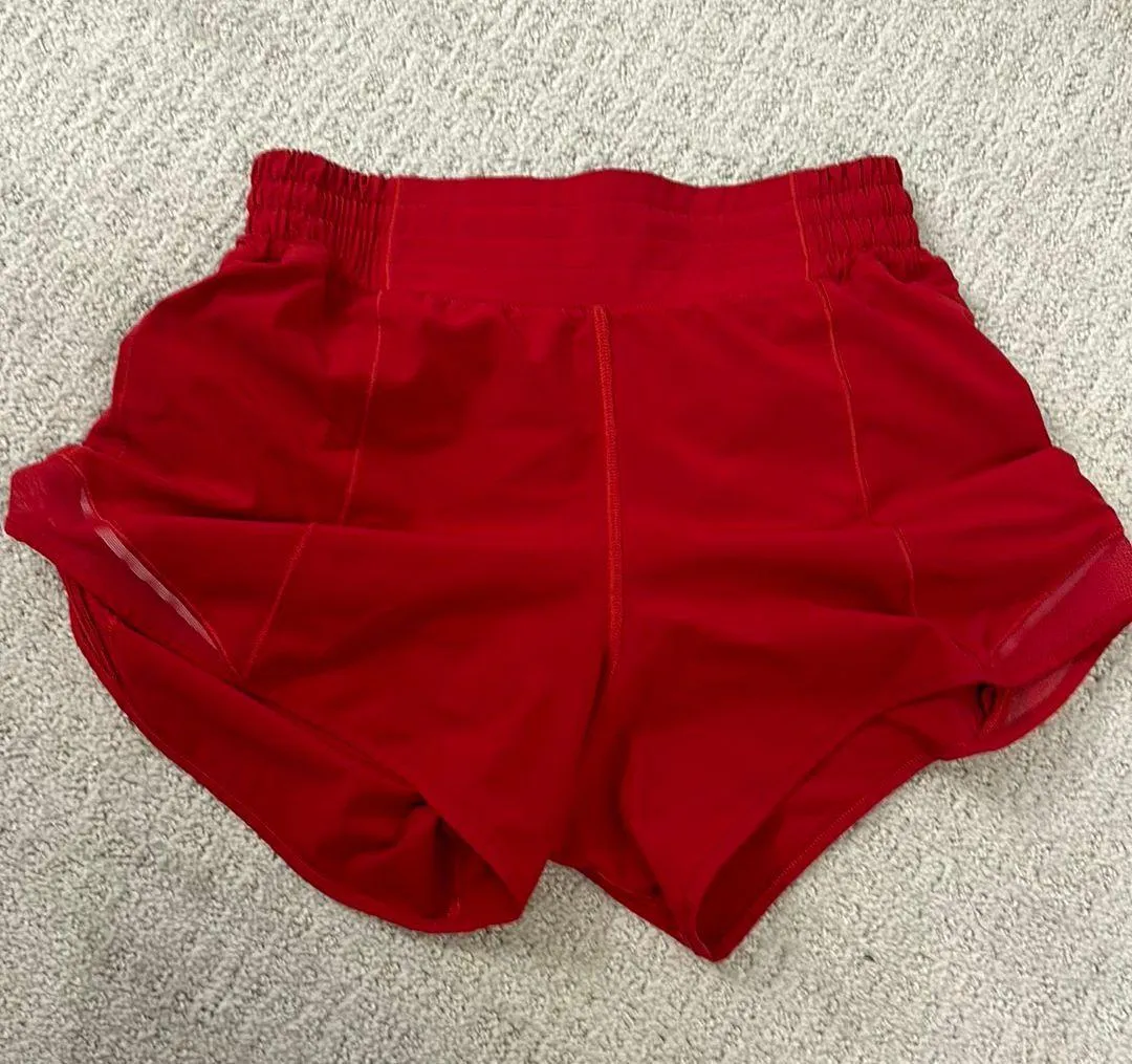 Lululemon Red Hotty Hot Shorts - Image 3
