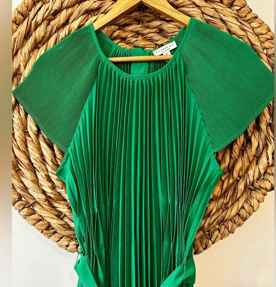 NWT Current Air Mona Pleated Maxi Dress Green Size Medium - Image 8