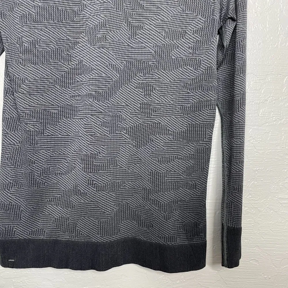 Lululemon Women 6 Swiftly Breathe Long Sleeve Vented Camo Asphalt Gray Black - Image 6