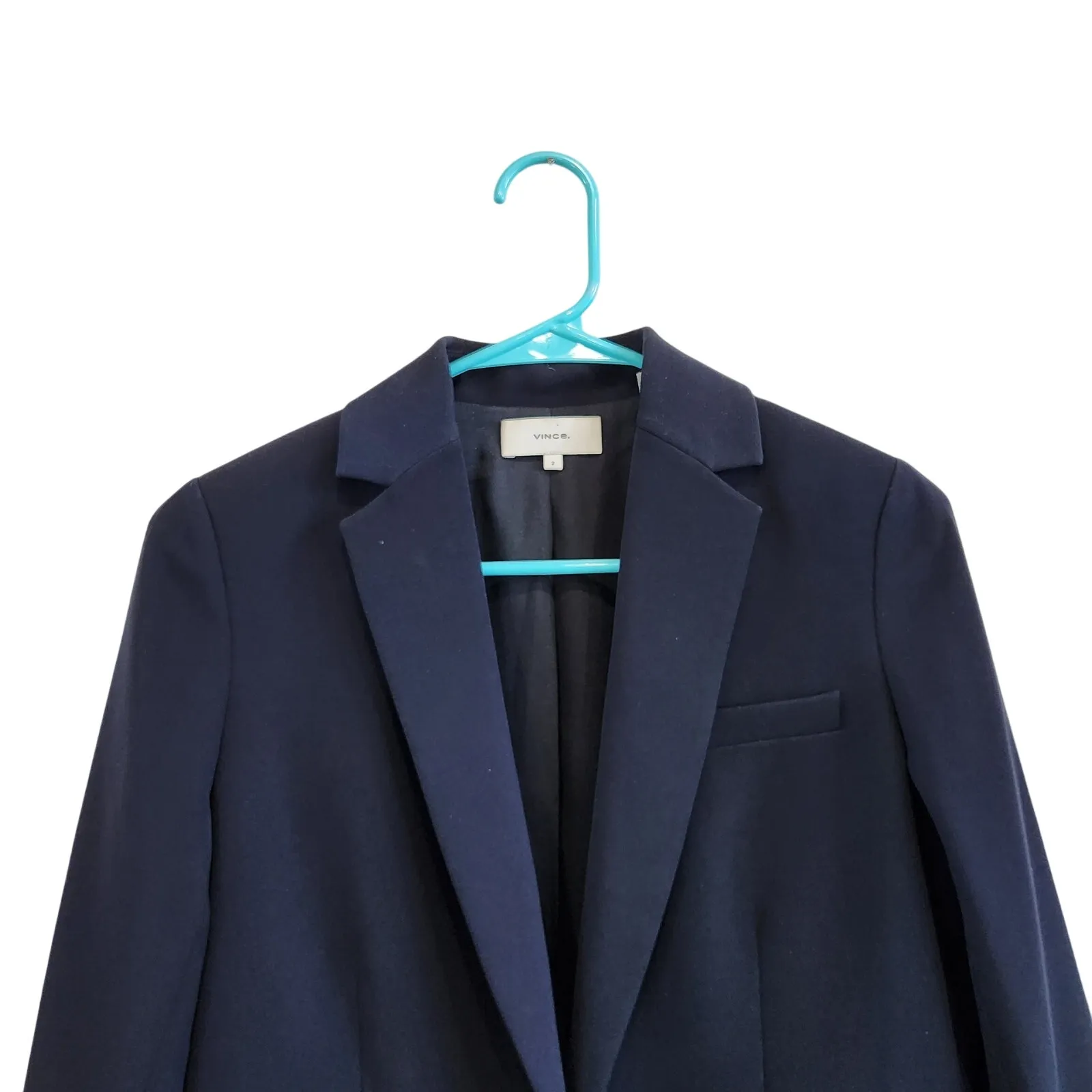 Vince Soft Suiting Notch Collar Single Breasted Button Blazer Coastal Blue Sz 2 - Image 4