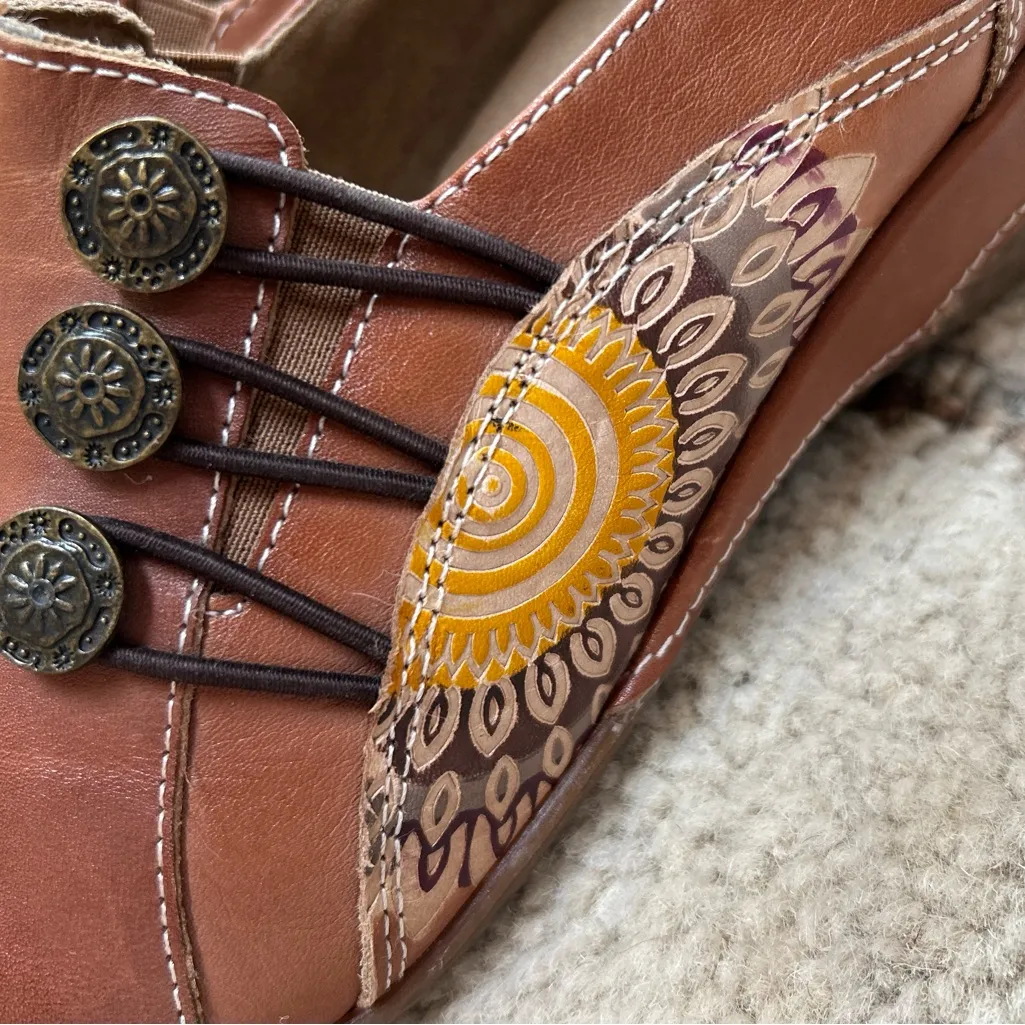 L'Artiste by Spring Step Agacia Leather Brown Clogs Shoes Loafers Artisan Size 7.5 - Image 7