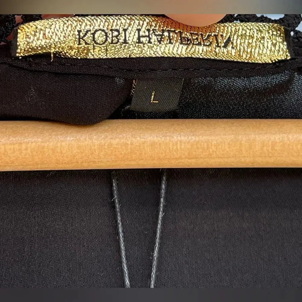 Kobi Halperin "Christine" silk blouse Large Black - Image 11