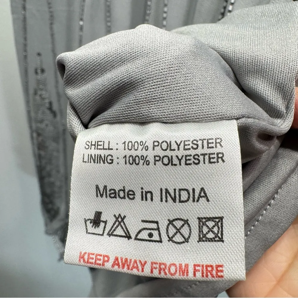 Silver Beaded Sequined Dress Short Sleeve V Neck Cocktail Party by Lace & Beads - Image 12