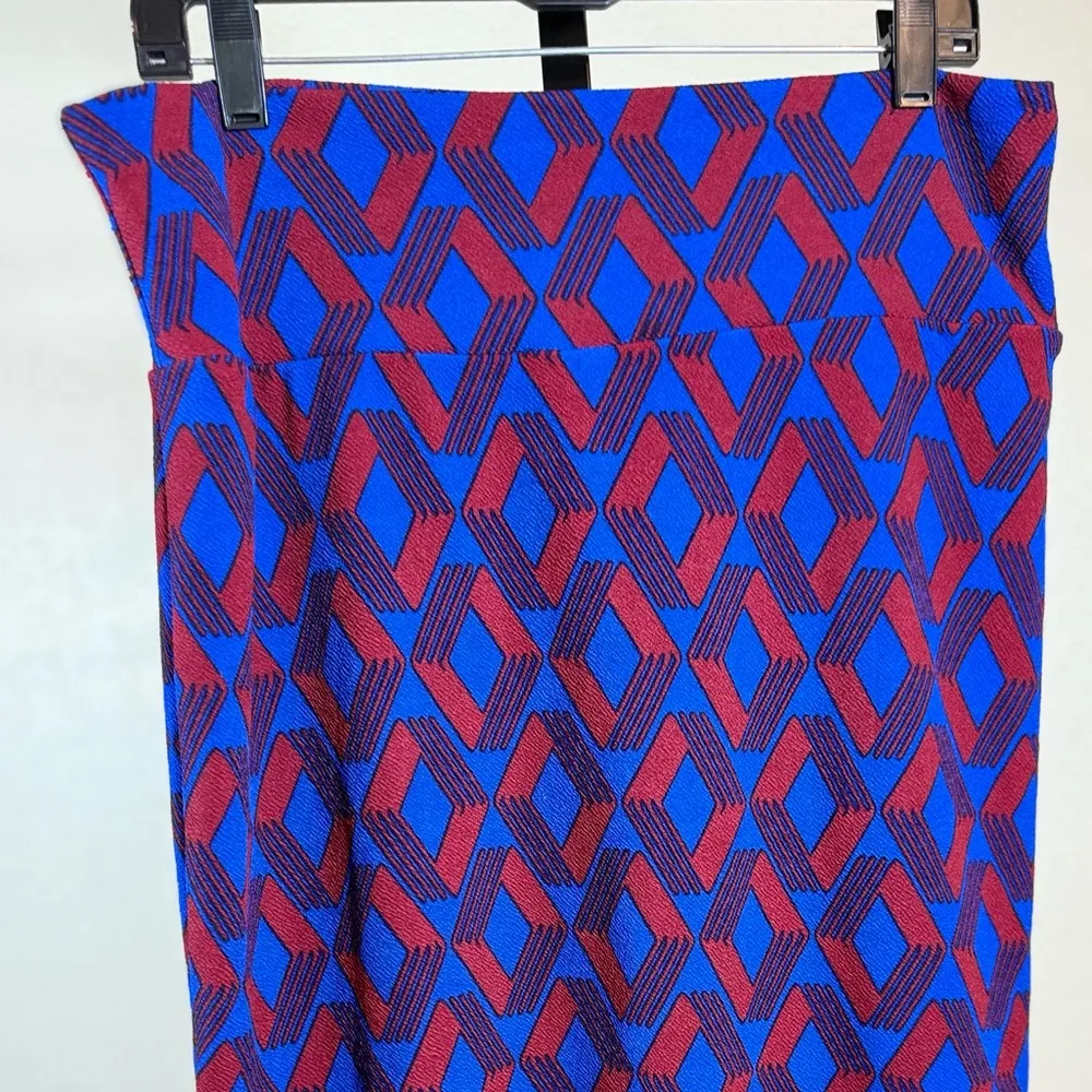 Women’s XL LuLaRoe Cassie Knee Length Midi Skirt Diamond Knit Stretchy Modest - Image 4