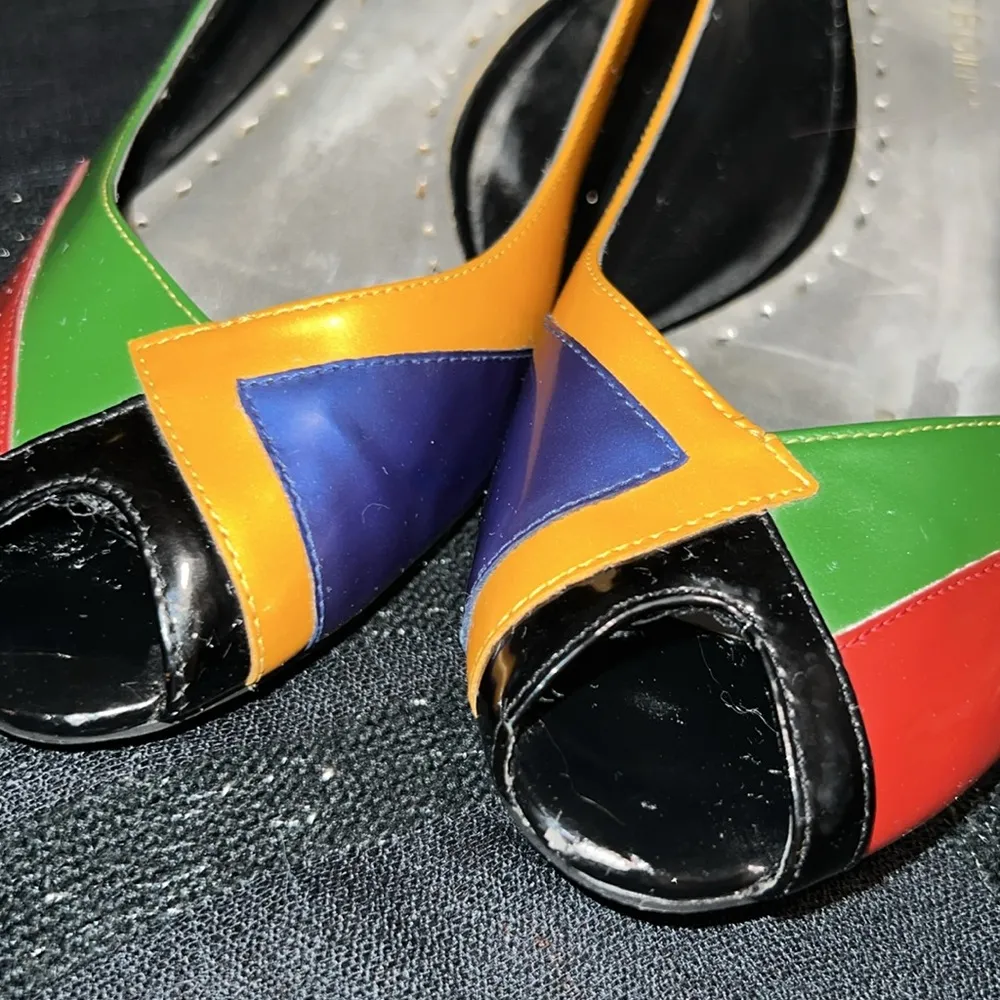 Size 7.5 Peeptoe Colorblock Wedges - Image 12