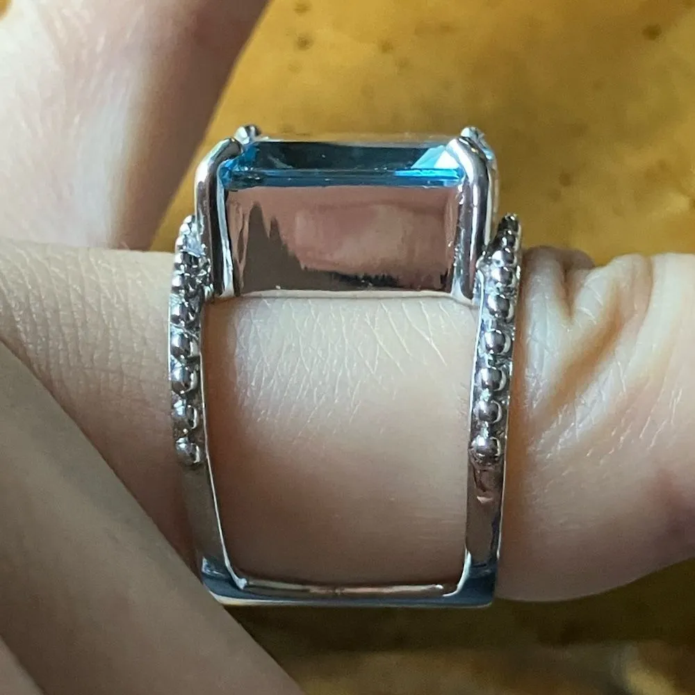 Sky Blue Topaz Sterling Silver Ring Size 5.75 - Image 3