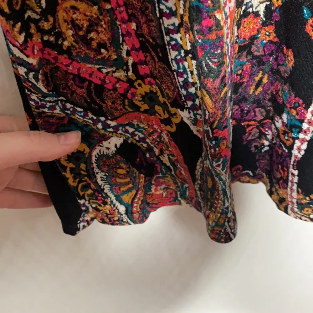 Free People All Dolled up paisley printed open back mini black dress size S - Image 10