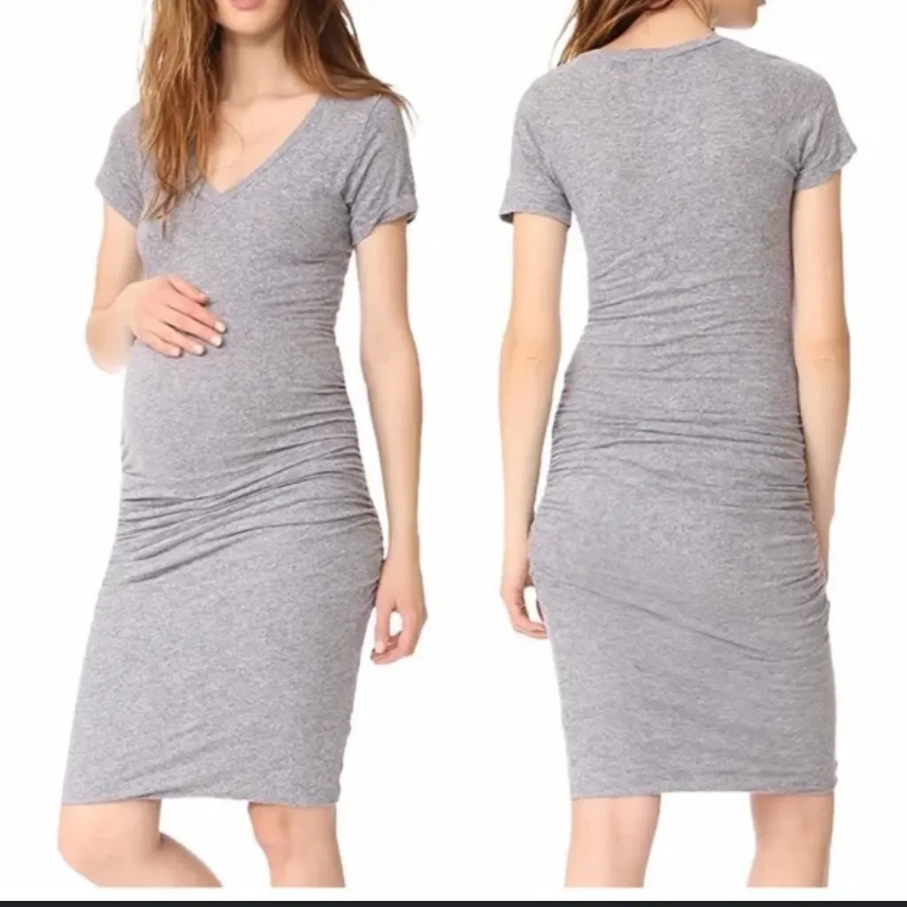 Monrow Mommy Maternity Shirred Tee
Shirt Midi‎ Dress Gray Size Small - Image 2