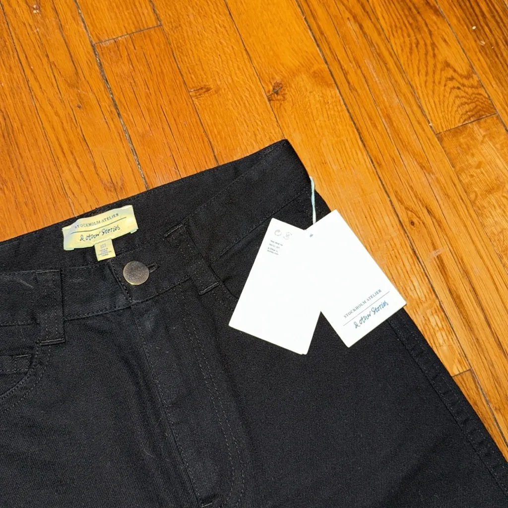 nwt Stockholm atelier & Other Stories Black Flared denim skinny jeans size 0 - Image 3