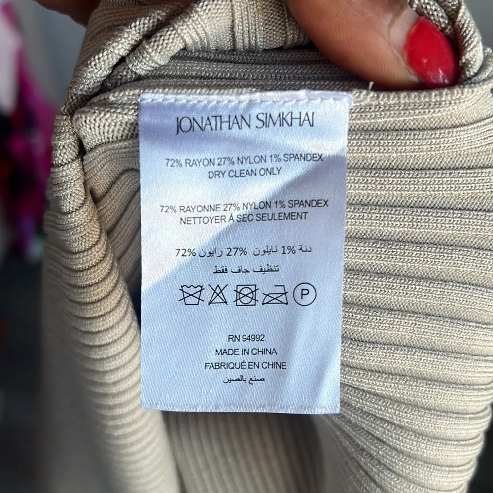 Jonathan Simkhai Tabitha Ribbed Knit Dress Green Size M - Image 16