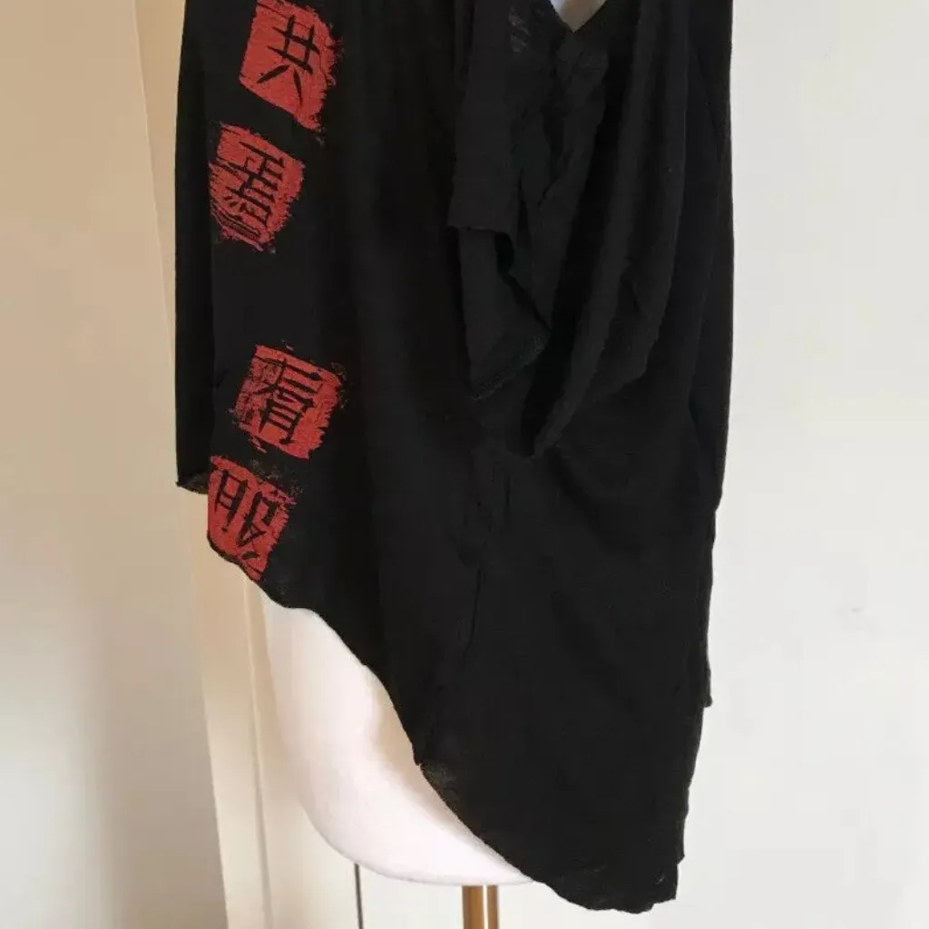 Lip Service Fashion Victim Punk Goth Japanese Anime Black Red Kanji Top S - Image 9