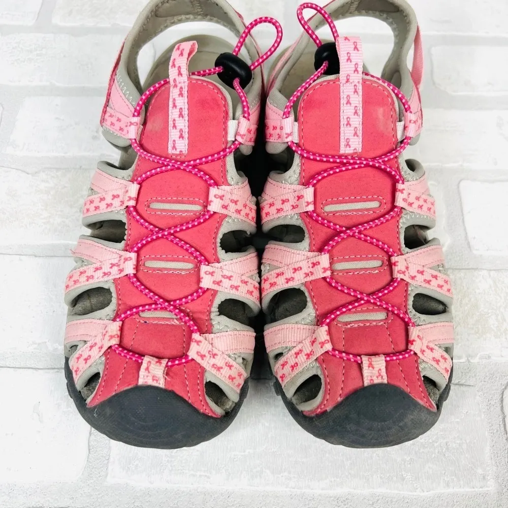 Pink‎ Sandals by Breast Cancer Research Pink Ribbon Water Sandals Women's Size 9 - Image 4
