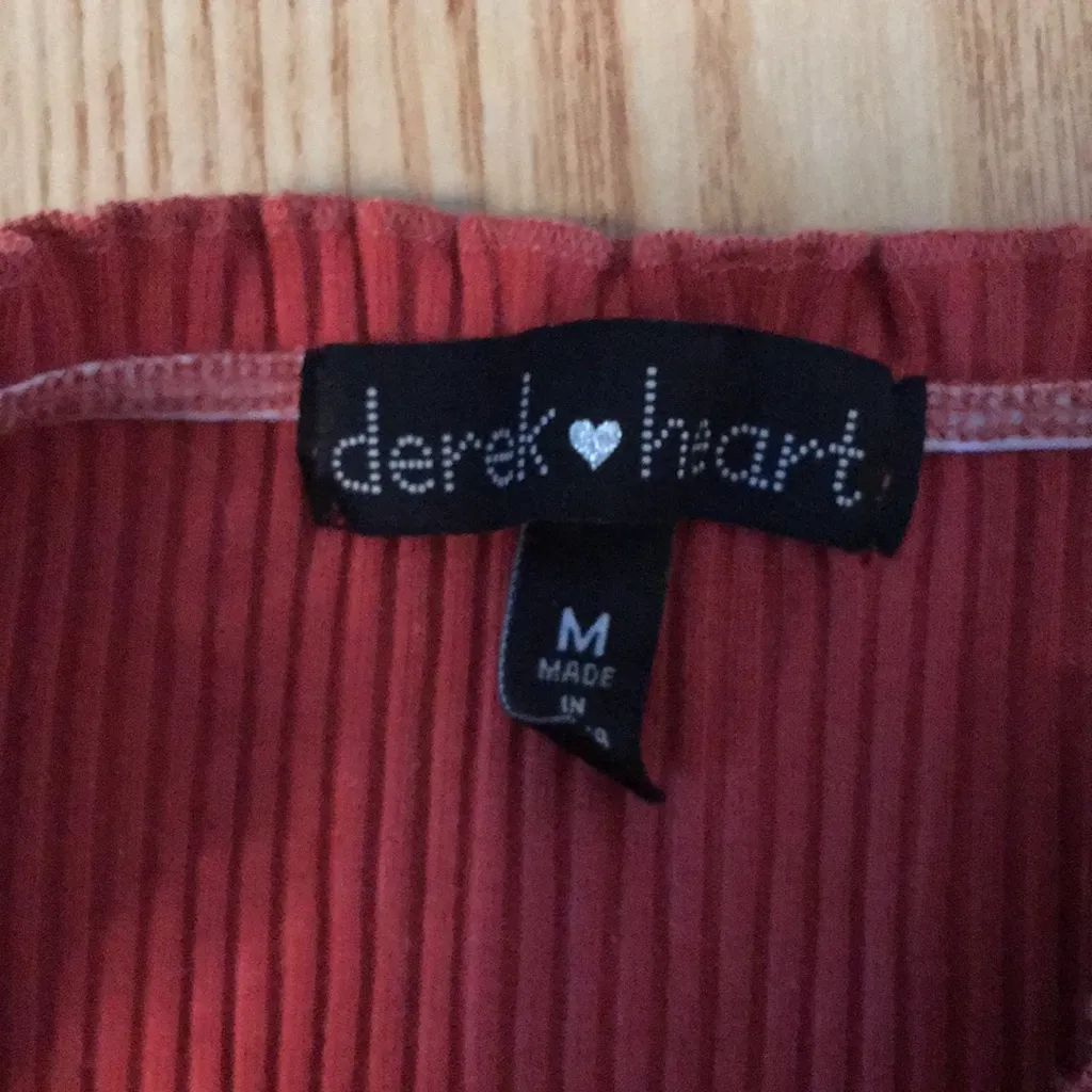 B6 New Derek Hart Ribbed Tank Dress Very Stretchy Burnt Burgundy Size Medium - Image 5