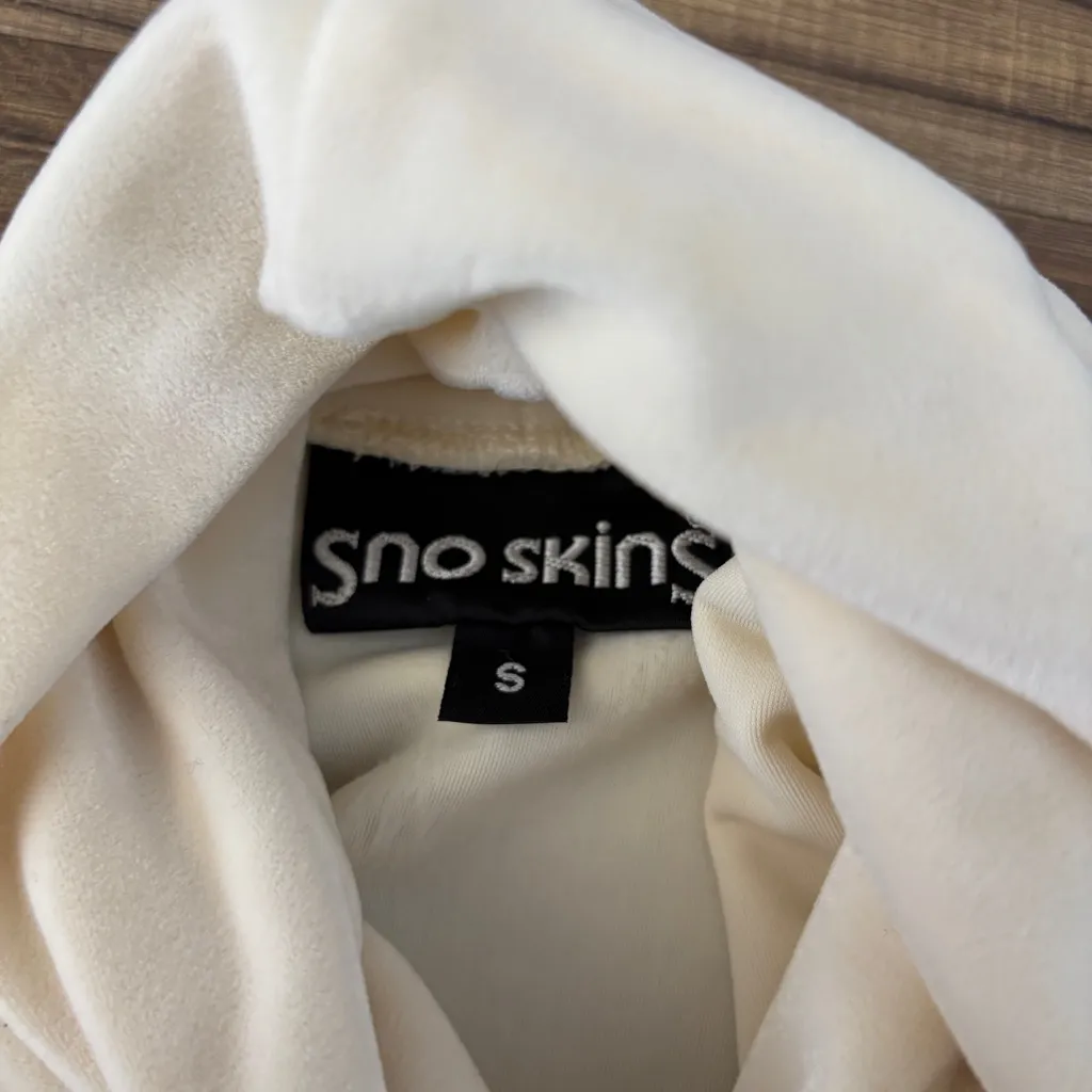 Sno Skins Cozy Velvet Snowflake Beaded Turtleneck Top Ivory - Image 4