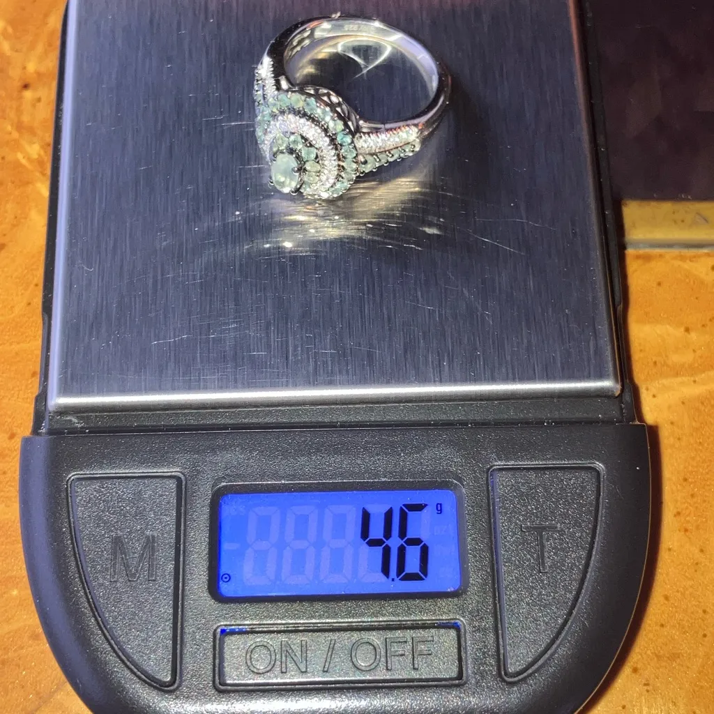 Natural Alexandrite Moissanite Sterling Silver Ring Size 7 Green - Image 10