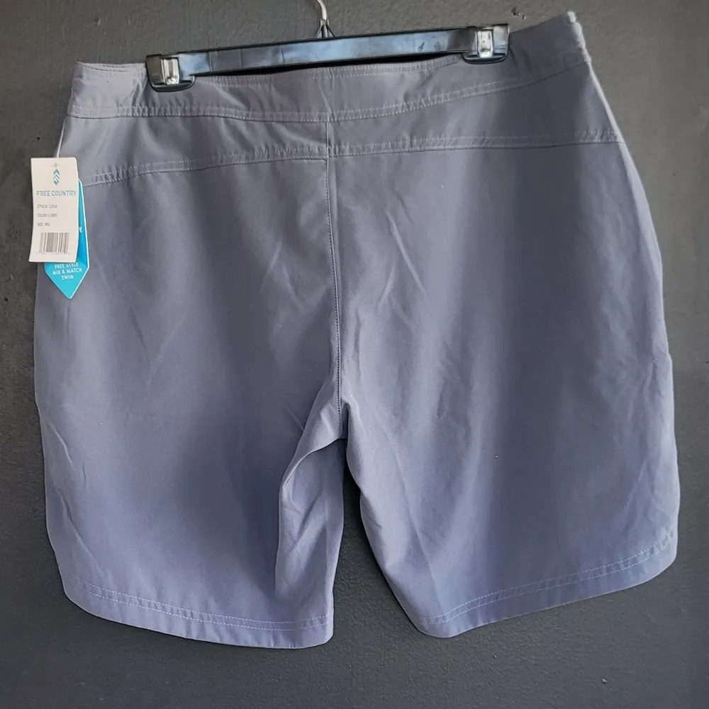 NWT! Free Country Womens Plus Size Cloud Grey Bermuda Board Shorts 2X - Image 8