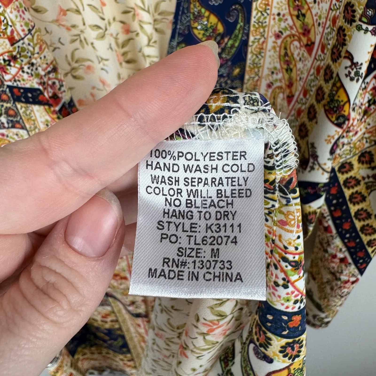 Umgee Womens Paisley Kimono Sz M‎ Open Front Bohemian Duster Cardigan Cover Up - Image 7