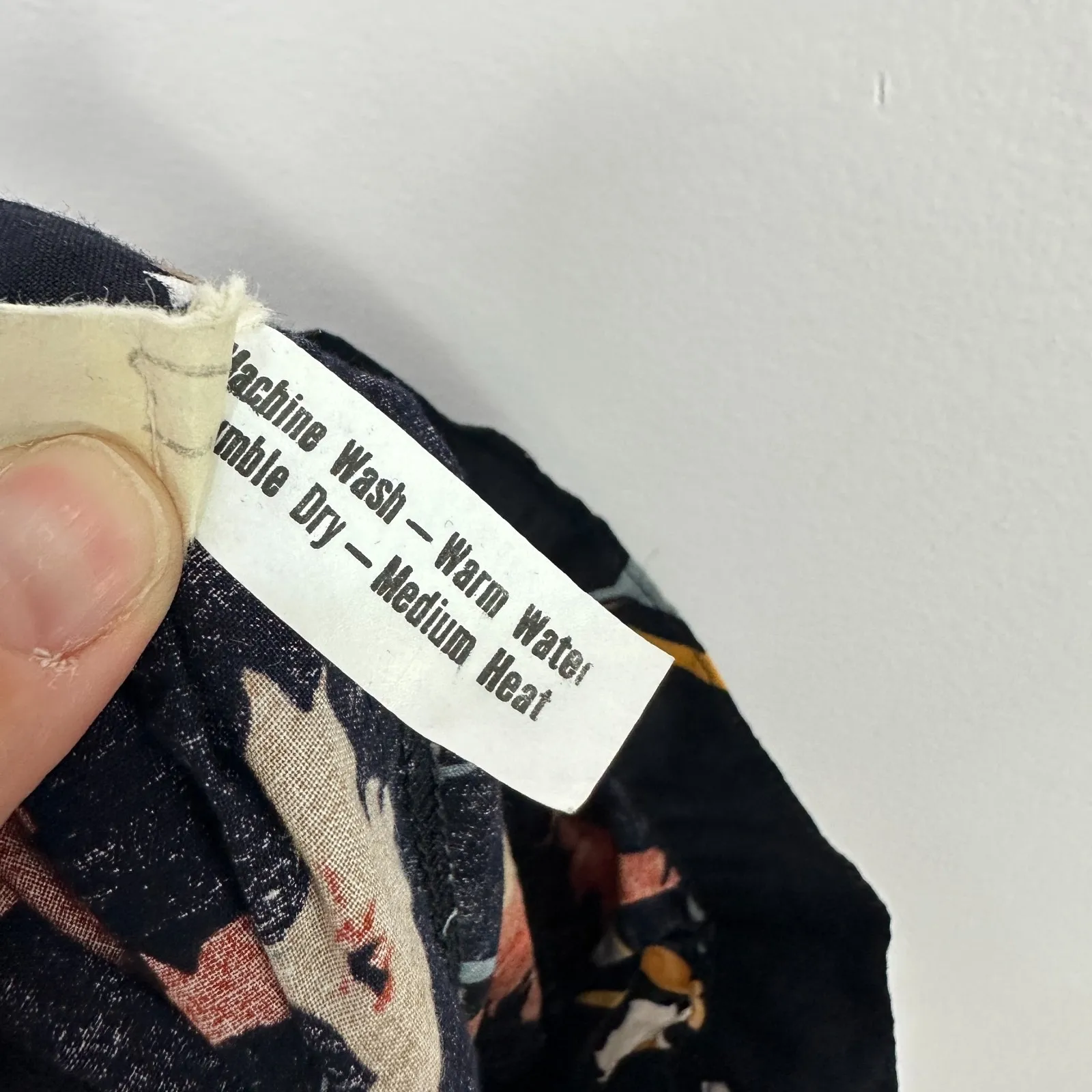 Vintage Women 4 Skirt Black Floral Button Front Midi Boho Cottage 90s Romantic - Image 6