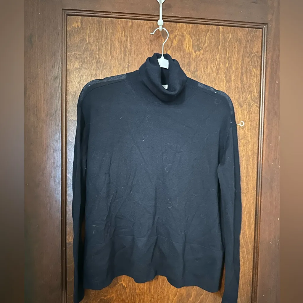 Everlane Navy Blue Wool Blend Turtleneck Sweater Size S - Image 2