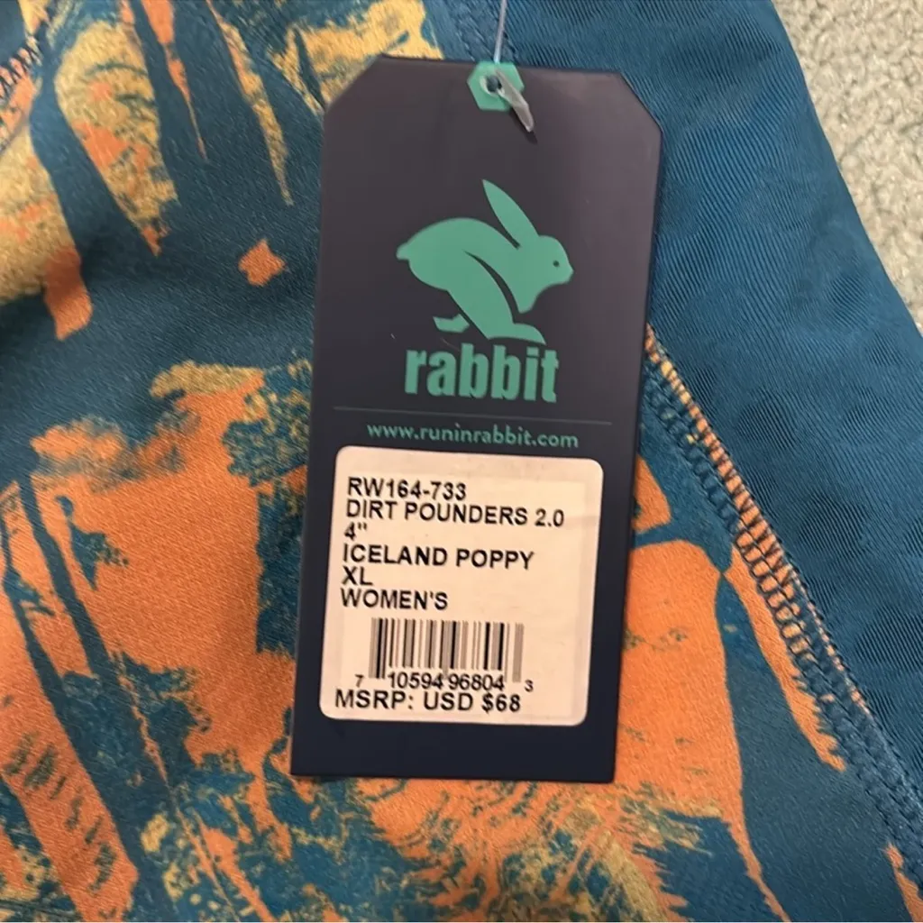 Run in Rabbit Dirt Pounders 2.0 Shorts, “Iceland Poppy”, NWT, XL Orange - Image 3