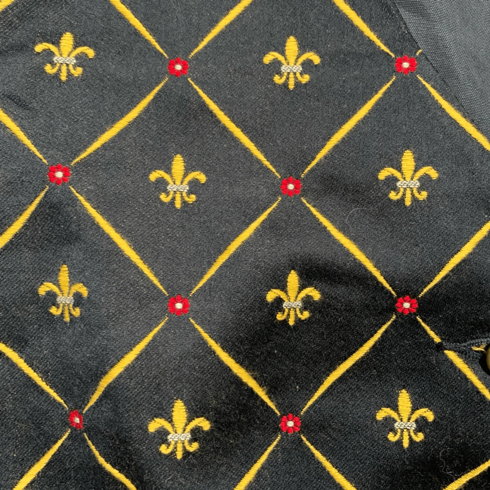 Vintage Lizsport Petite Black Gold Fleur De Lis Embroidered Vest New Small Prep Size undefined - Image 9