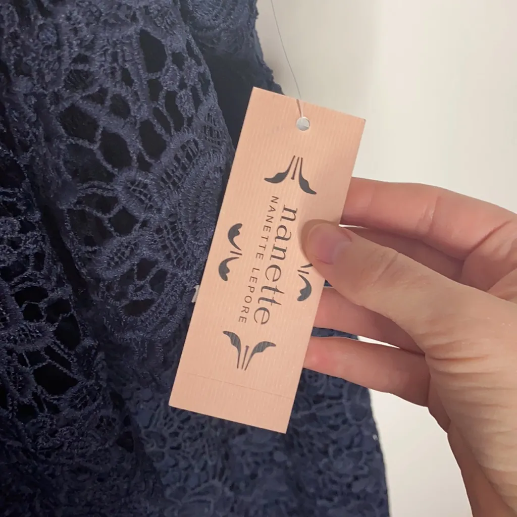 Nanette Lepore one shoulder lace sheath dress sz 8 - Image 11