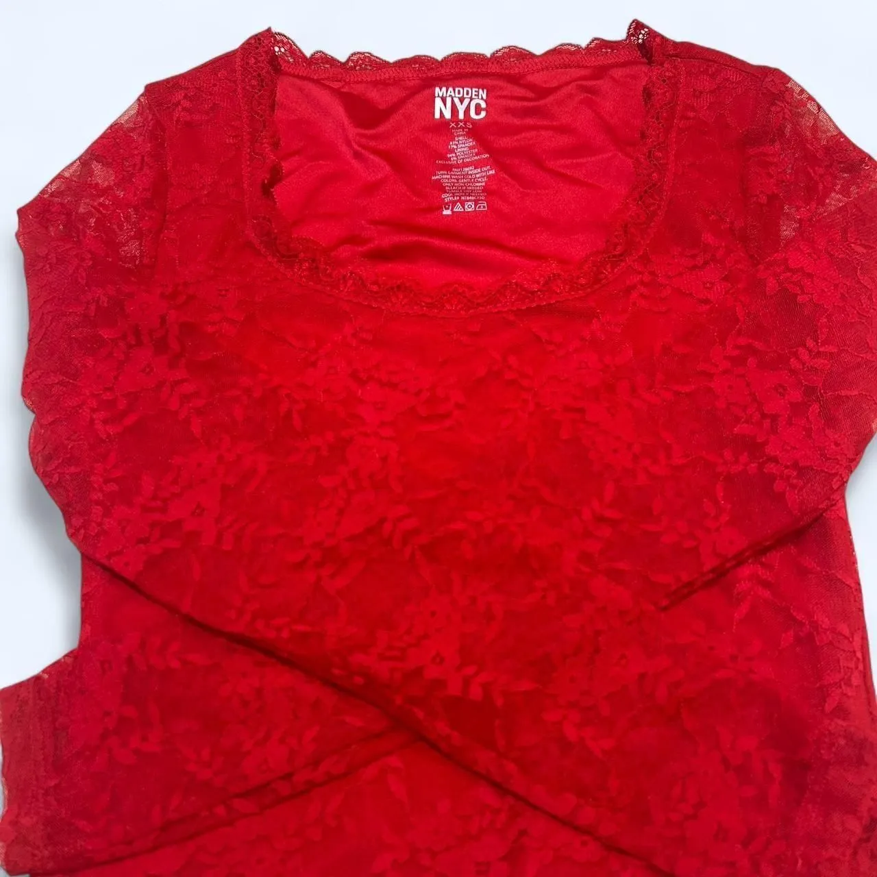 Madden NYC Women's Red Shirt Size XXS - Image 2