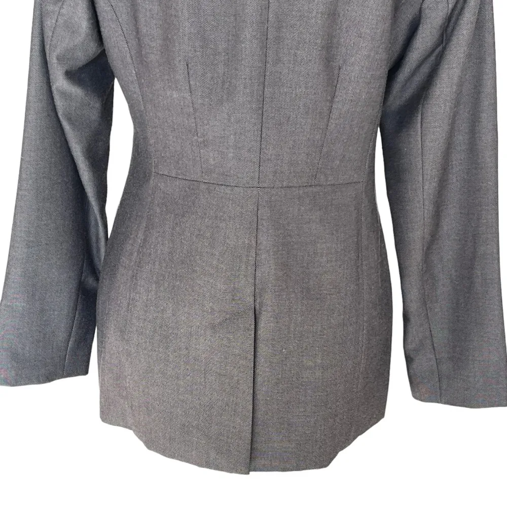 White House Black Market Ruffle Lapel Blazer Jacket Women’s Size S Gray - Image 6