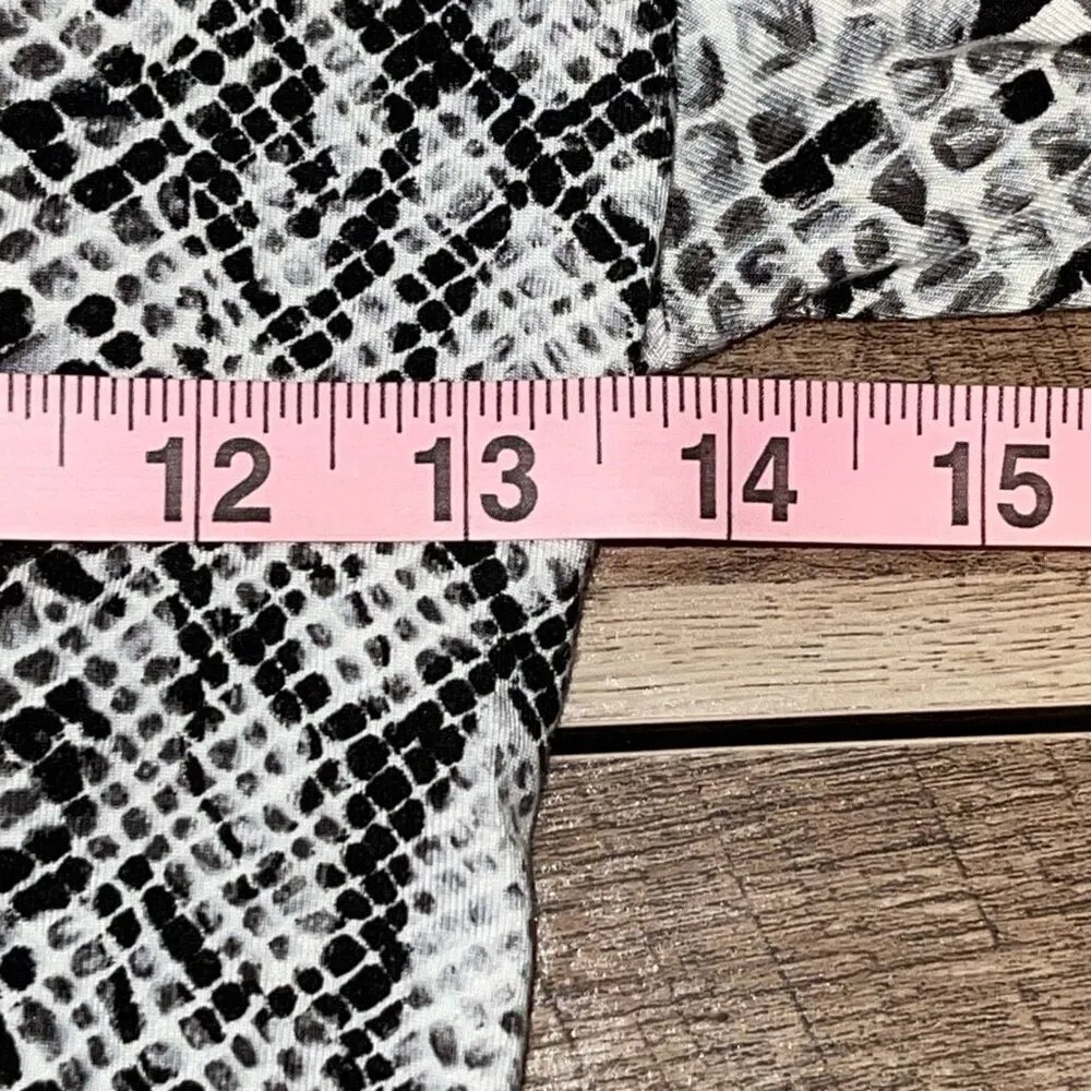 Good American Daynight Women’s Snake Print Long Sleeve Wrap Maxi Dress Black Whi - Image 9