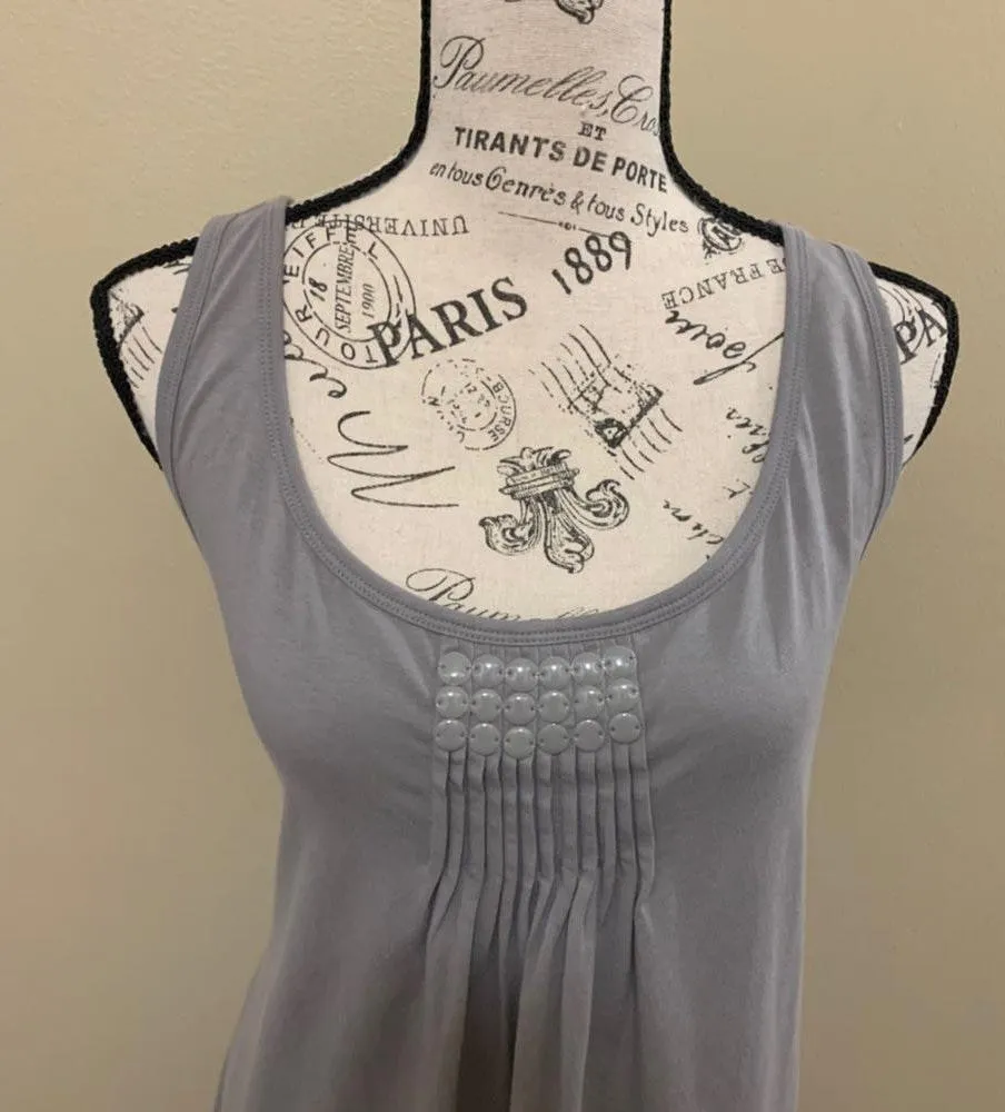 Embellished Gray Tank Top - Image 3