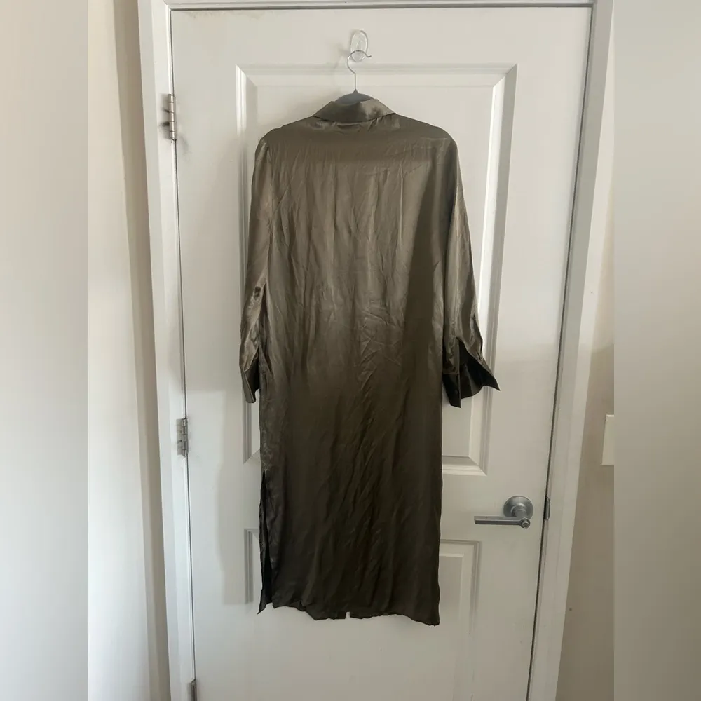 Notshy Cashmere Green 100% Linen Long Dress Button Up M Size M - Image 7