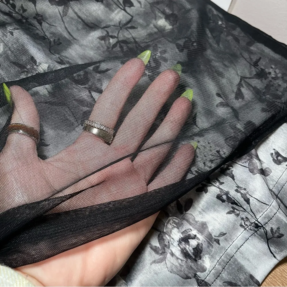 MY MICHELLE Vtg Style Y2K 90's Whimsigoth‎ Grunge Maxi Long Dress Black Vampy - Image 8