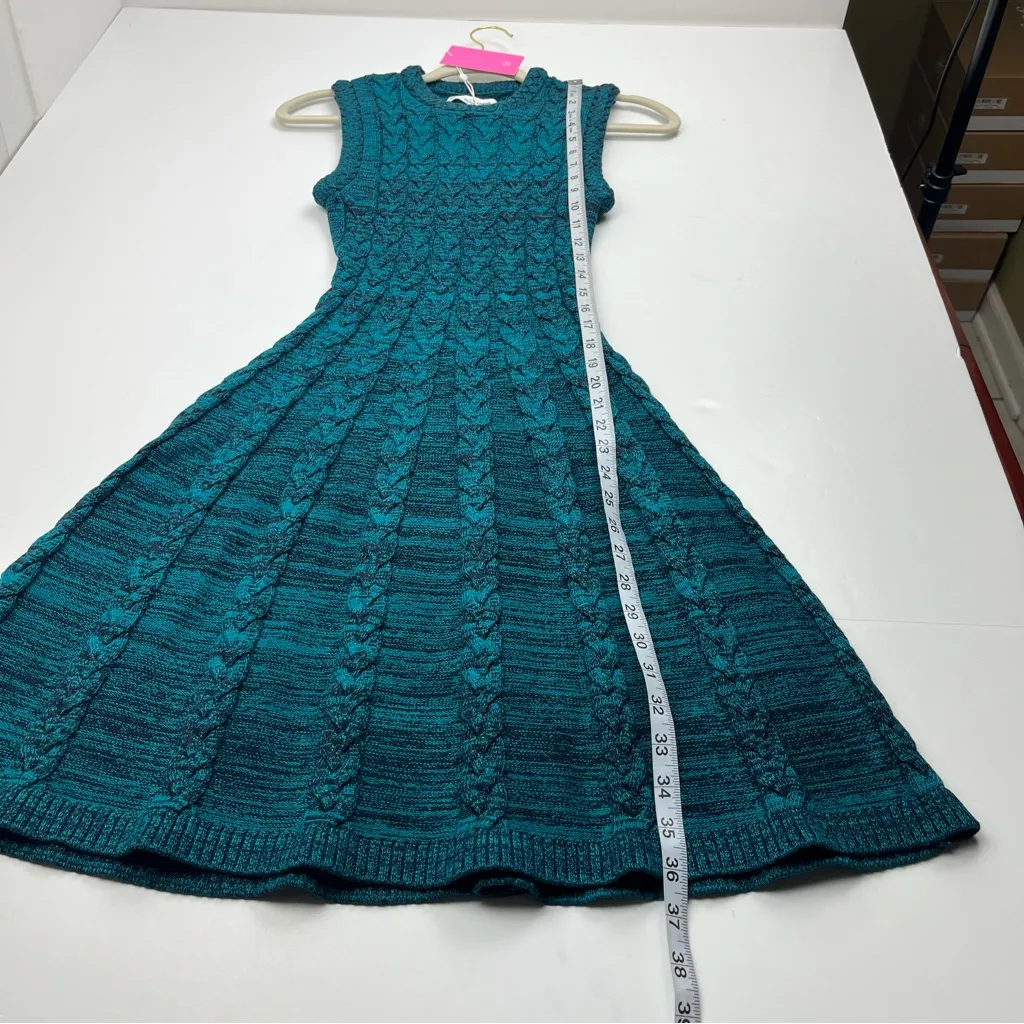 Amanda Uprichard Braylen Bold Knit‎ Sleeveless Dress Teal Womens Size Small NEW - Image 10