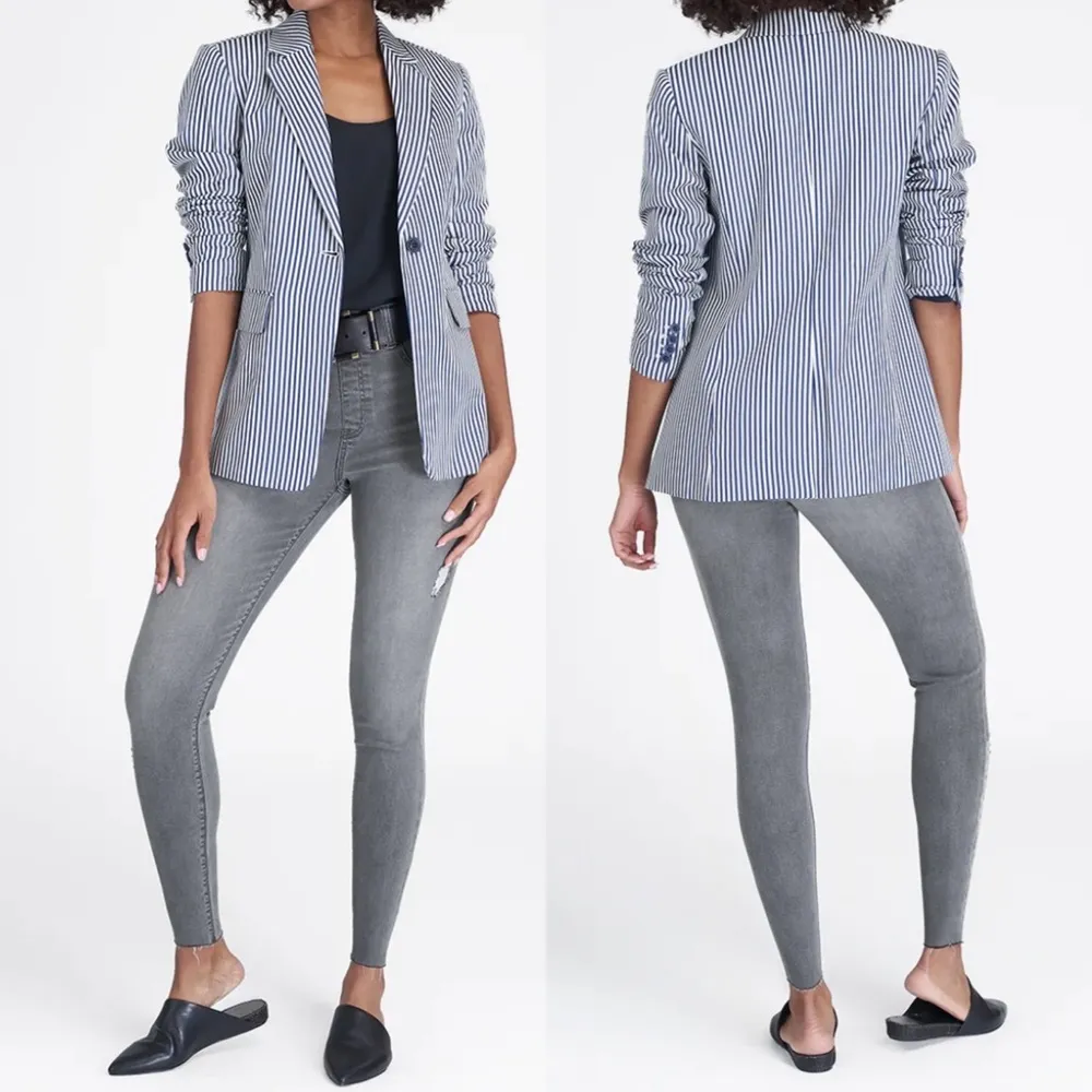 SPANX Vintage Distressed Ankle Skinny Jeans: Vintage Grey - Image 8