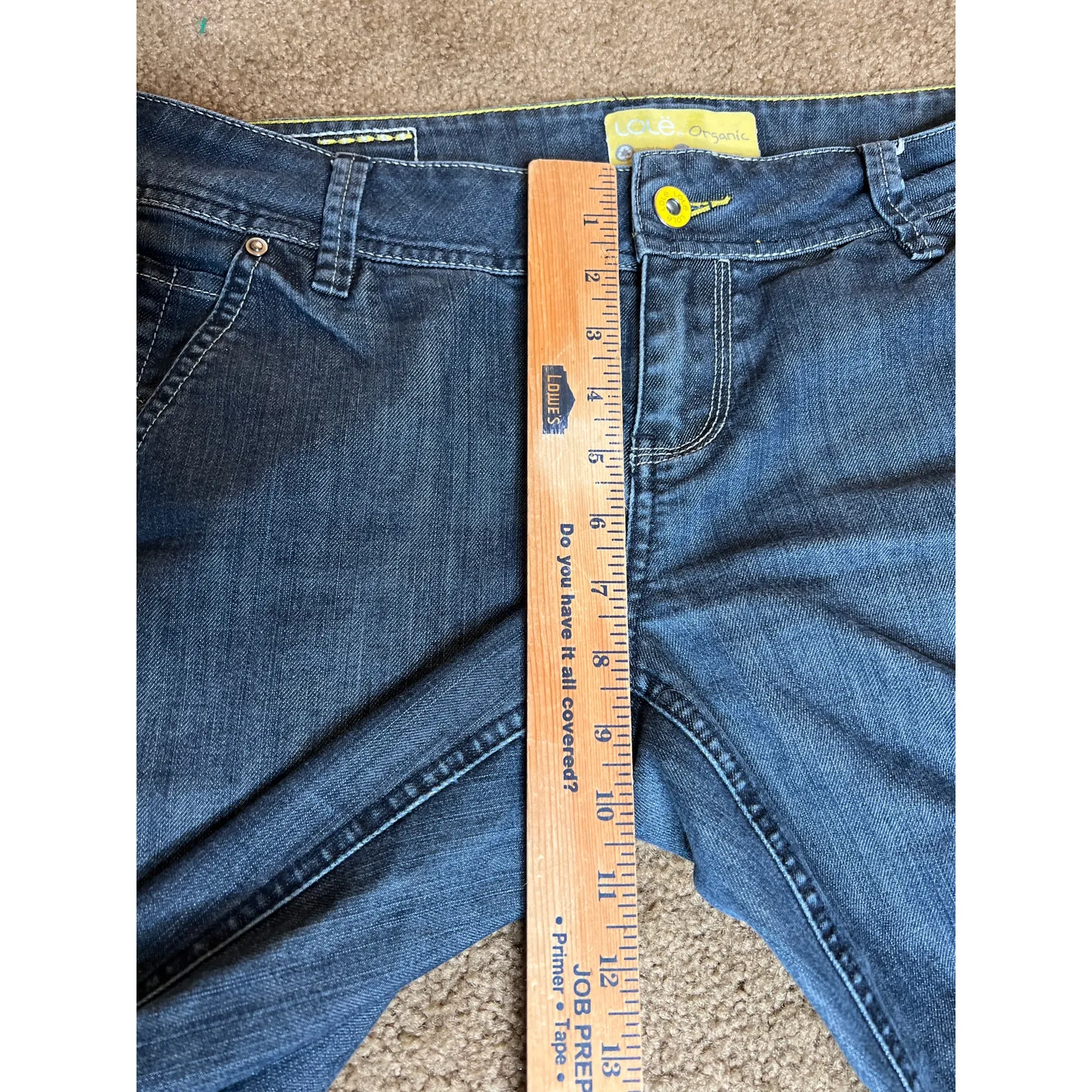 LOLE size 10 jeans, blue organic cotton flare leg low-rise boho hippie - Image 4