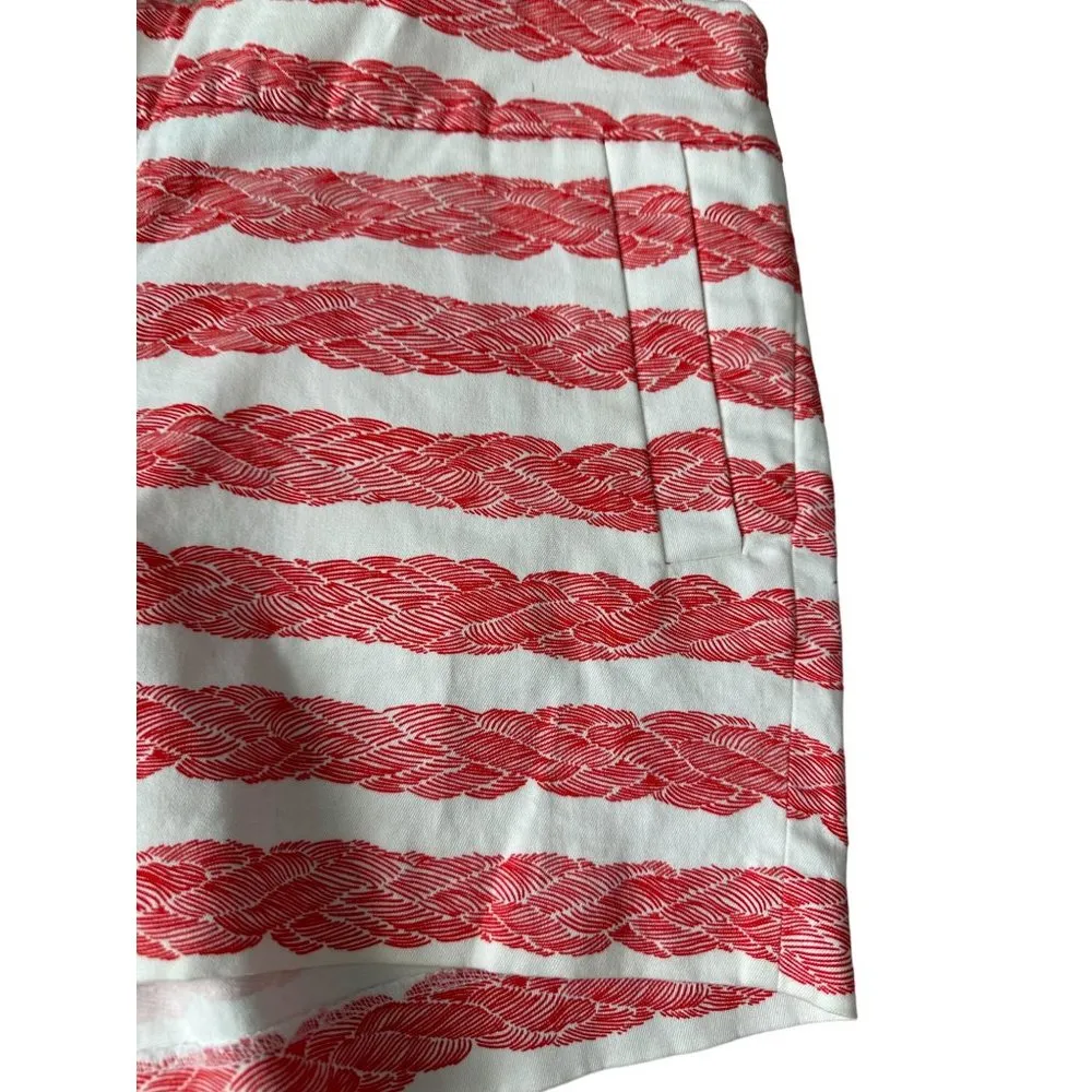 J CREW Rope Print Striped Stretch Shorts Size 8 NEW - Image 4