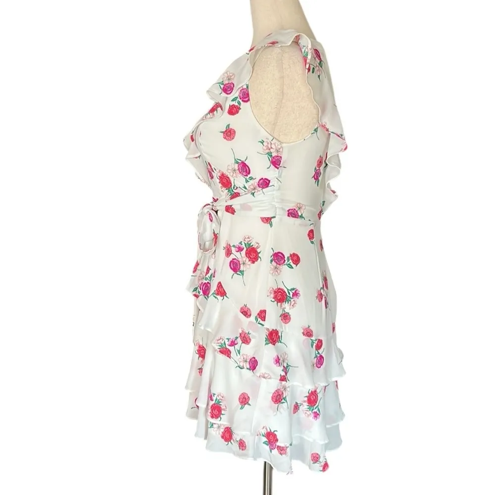 Express flowered ruffle Dress With Tie waist - Image 8
