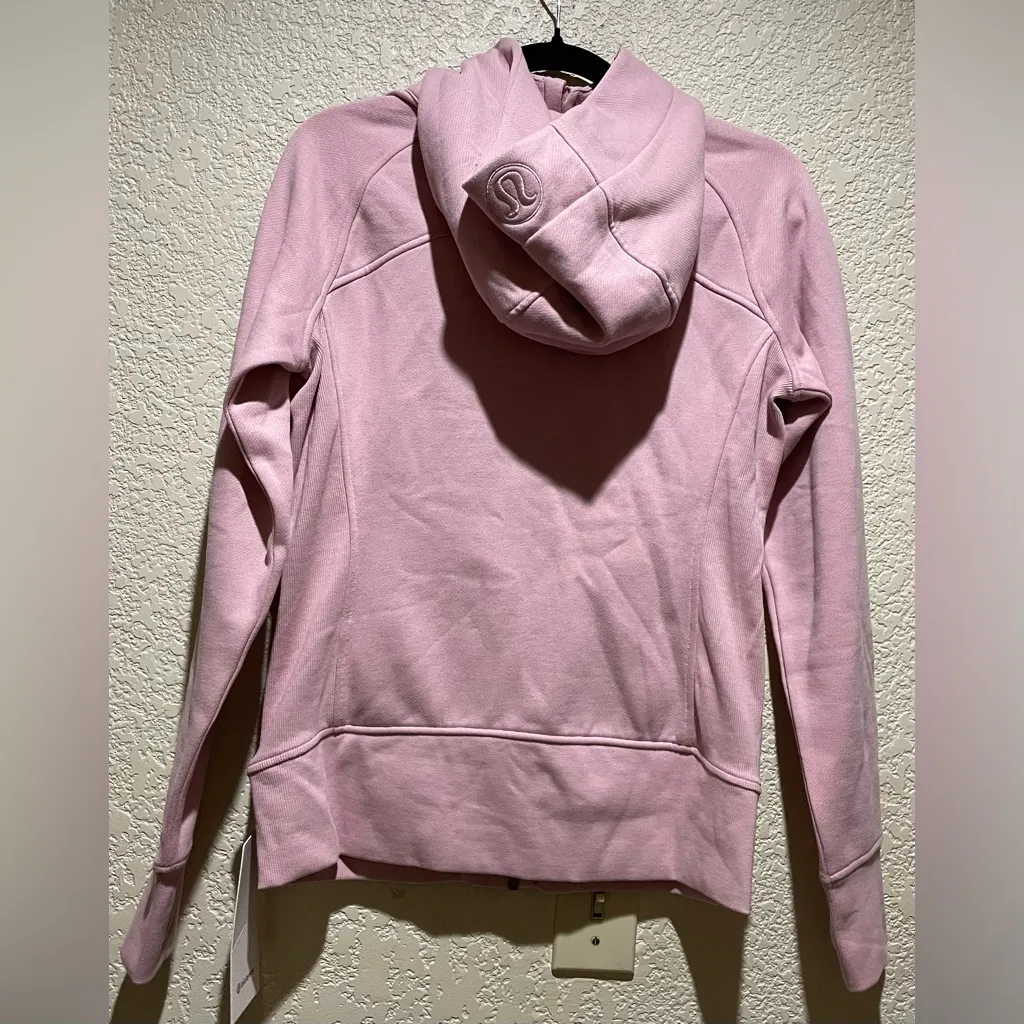Lululemon NWT Scuba Hoodie Full Zip Jacket Pink Haze Rose Gold Hardware Size 8 - Image 3