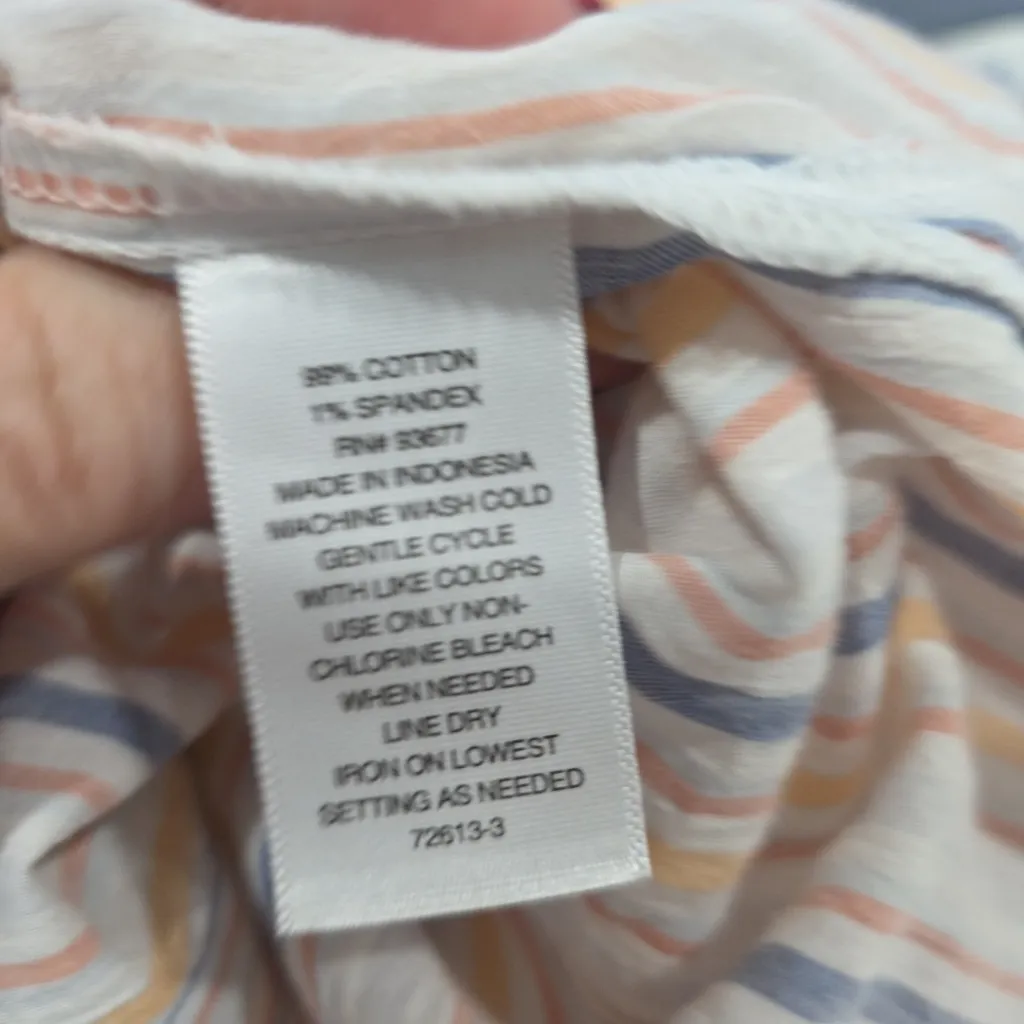 ANA Plus Women's Button Up Blouse Top Women's Size 2x Blue White Orange Light - Image 7