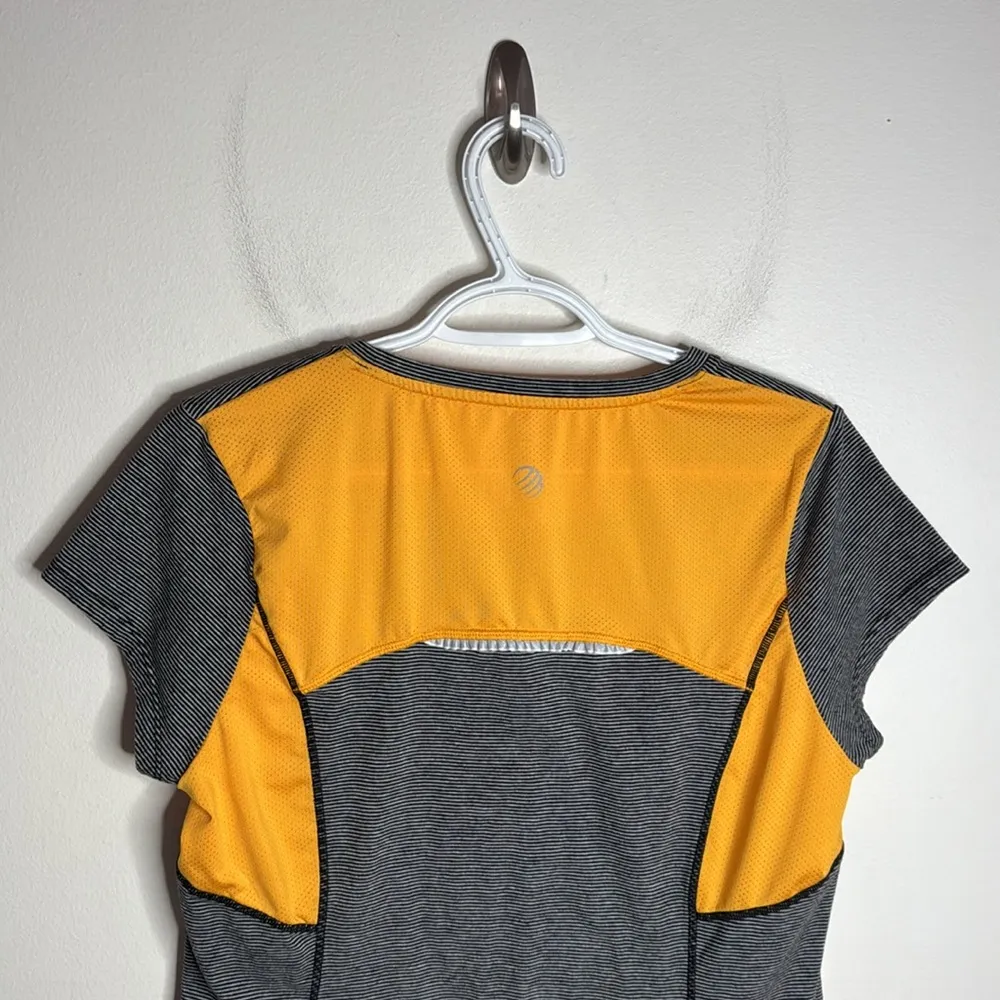 MPG Athletic Vented Running Short Sleeve Gray Orange fitted t - Image 4