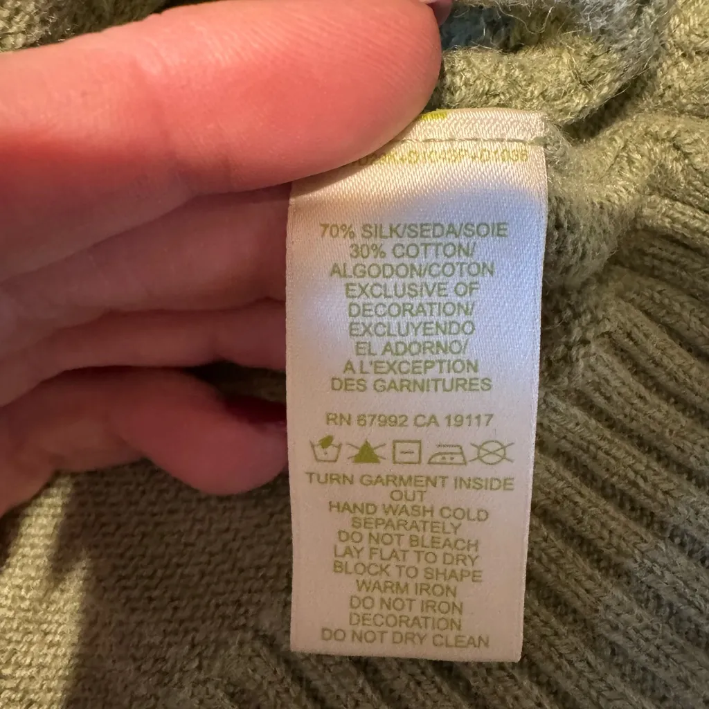 Sigrid Olsen Olive Cardigan Sweater - Image 5