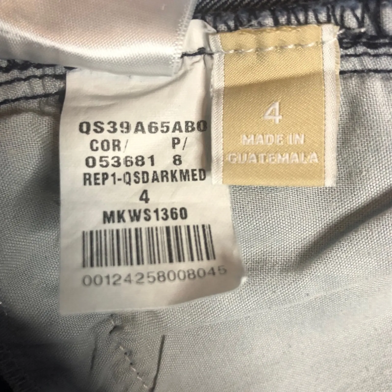 Michael Kors Dark Blue Skinny Crop Jeans Gold Pendant Detail Size 4 - Image 4