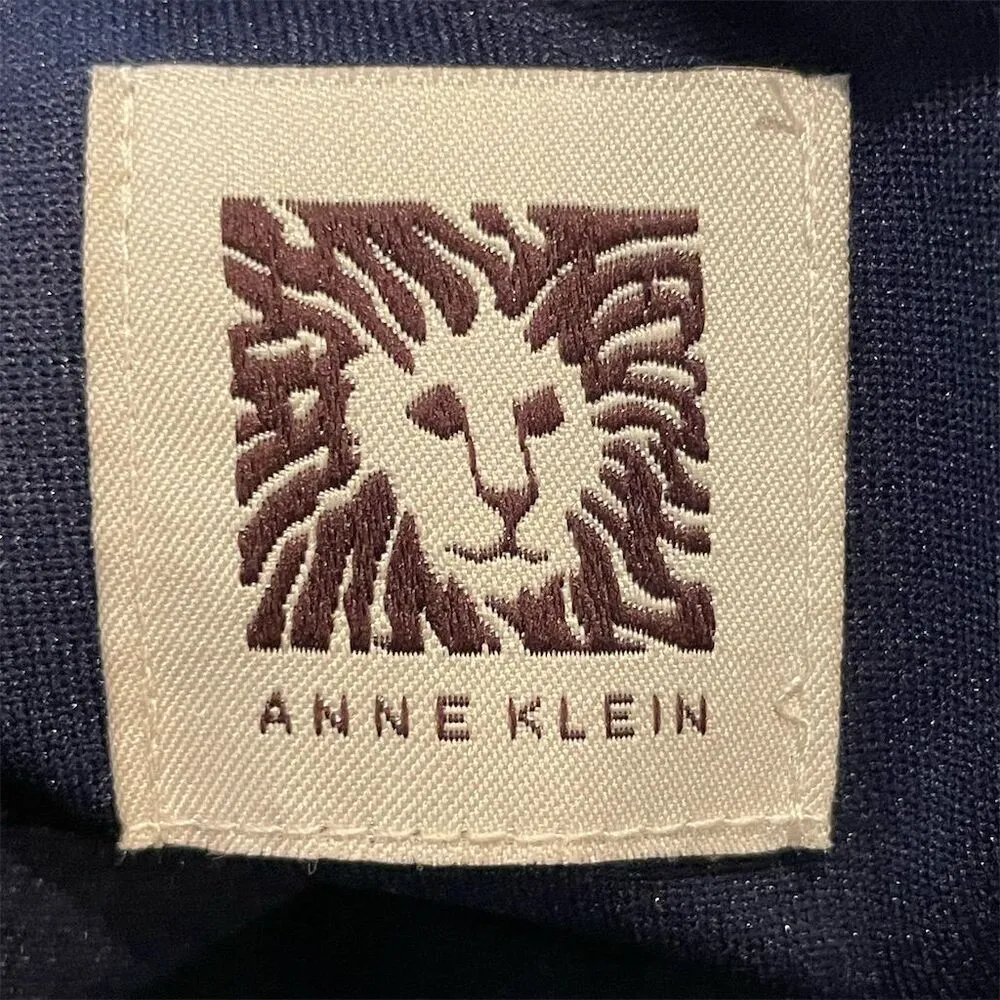 Anne Klein Floral Midi Dress Scuba Navy Pink‎ Fit & Flare Sleeveless Size XL - Image 8