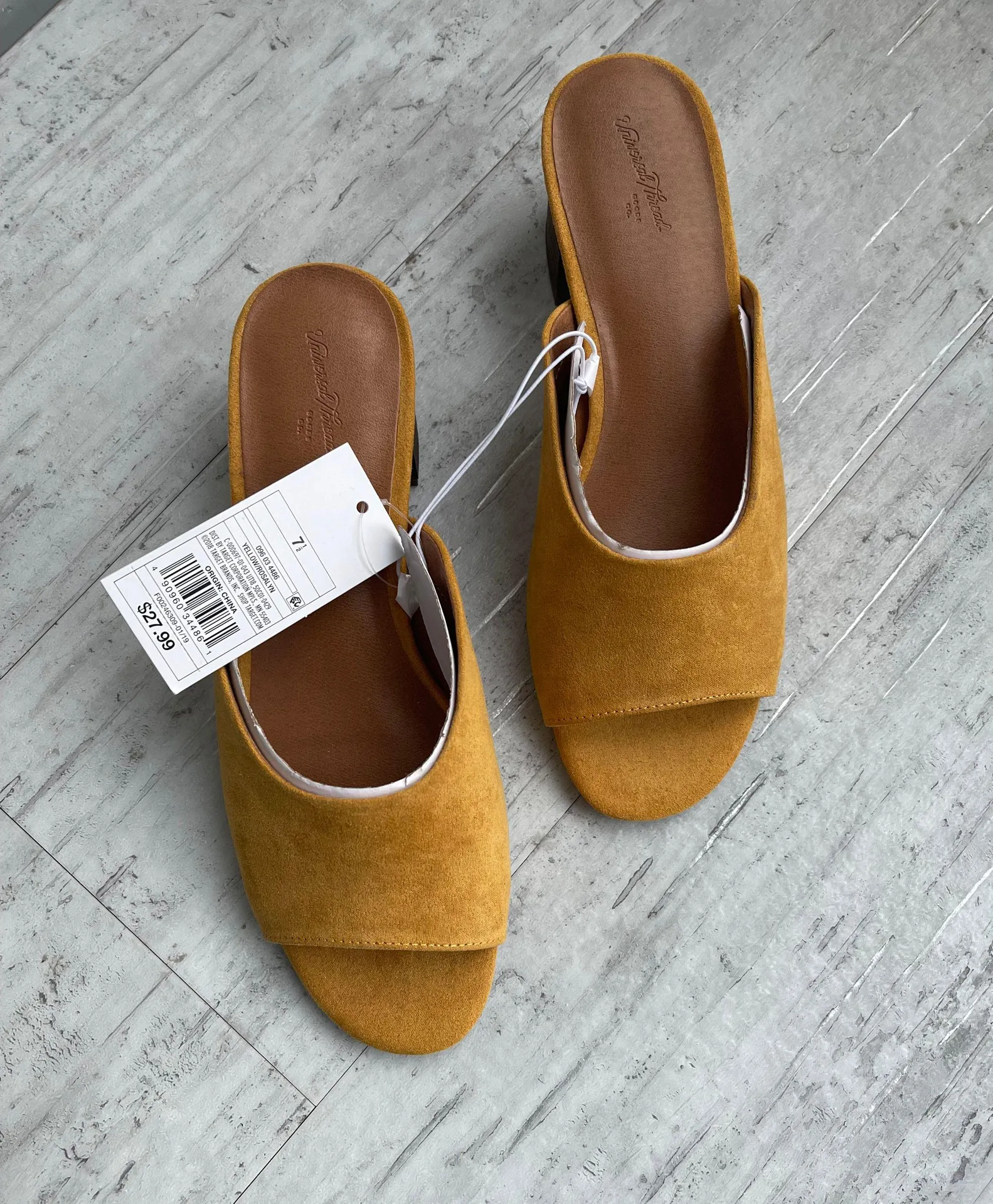 Universal Thread Yellow Suede Slip On Mules - Image 2