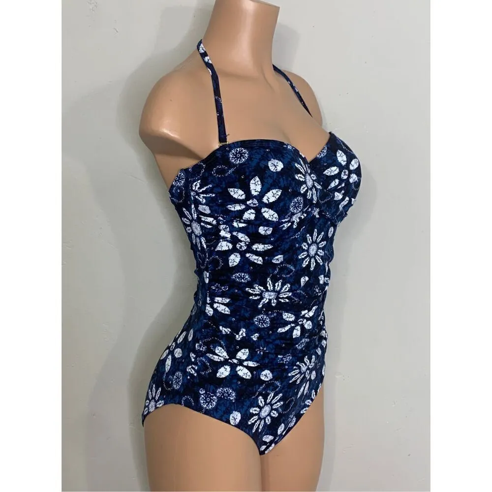 New. Bleu Rod Beattie blue strapless swimsuit. Normally $129. Size 12 - Image 6