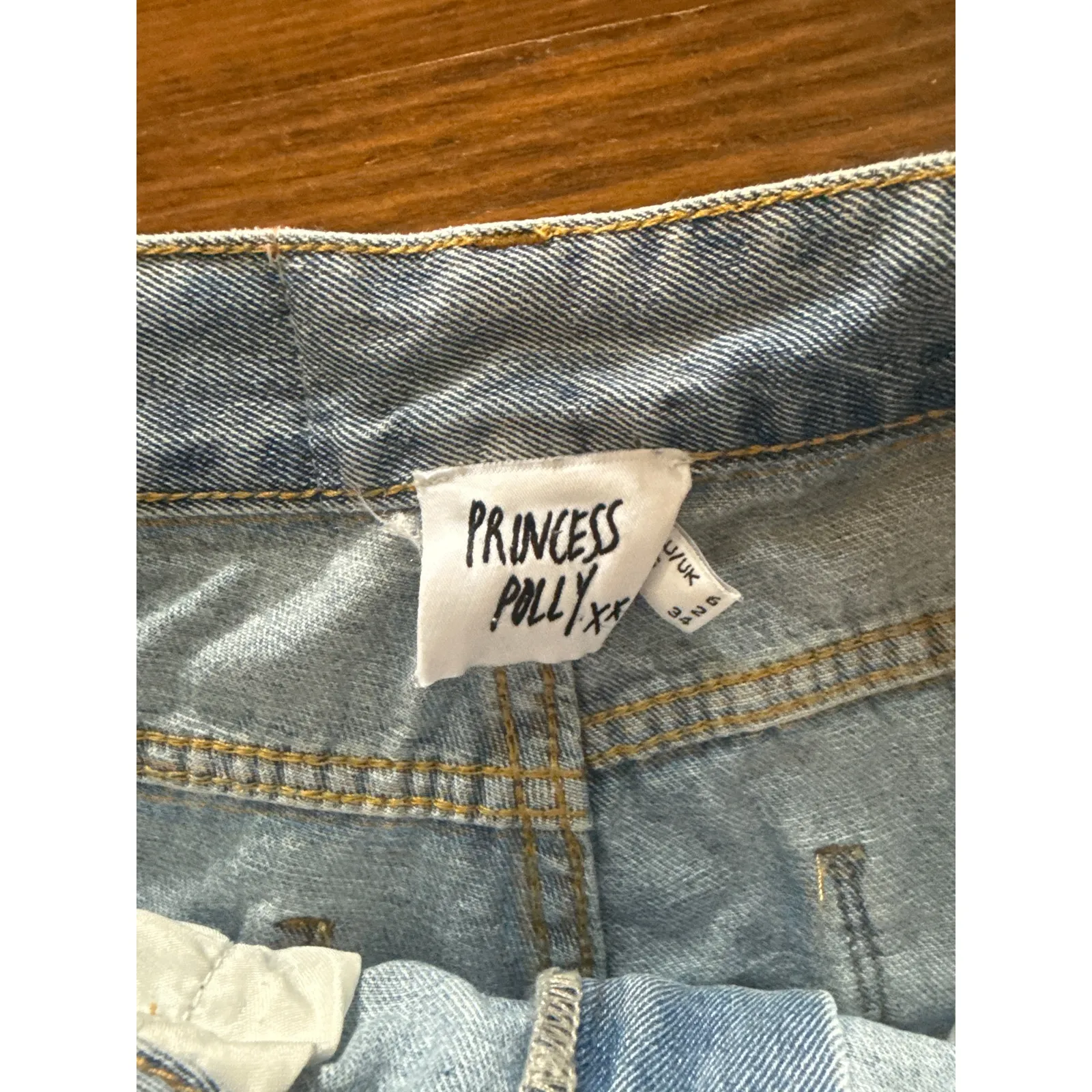 Princess Polly Karlina High Rise Straight Leg Jeans in Light Wash, sz 2 - Image 7